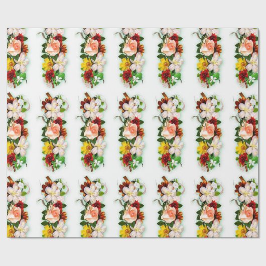 Farbenfrohe Rose Blume Elegante Moderne Geschenke Geschenkpapier (Flach)