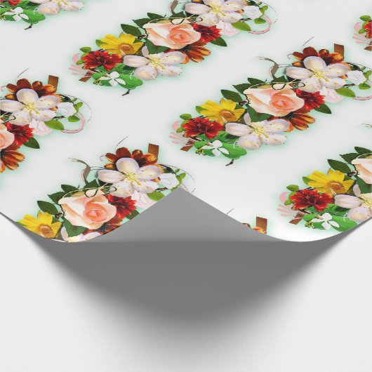 Farbenfrohe Rose Blume Elegante Moderne Geschenke Geschenkpapier (Ecke)