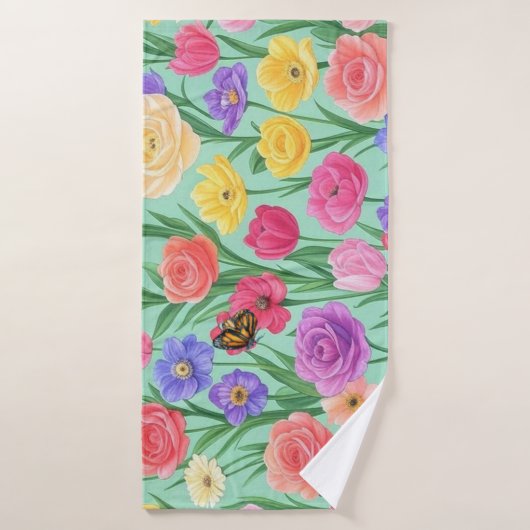 Farbenfrohe Rose Blumen/Frühling Badehandtuch (Badehandtuch)