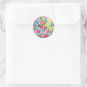 Farbenfrohe Rose Blumen/Frühling Runder Aufkleber (Tasche)