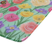Farbenfrohe Rose Blumen/Frühling Schneidebrett (Ecke)
