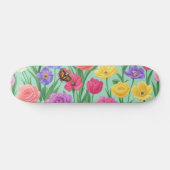 Farbenfrohe Rose Blumen/Frühling Skateboard (Horizontal)