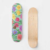 Farbenfrohe Rose Blumen/Frühling Skateboard (Vorderseite)