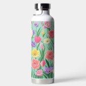 Farbenfrohe Rose Blumen/Frühling Trinkflasche (Rechts)