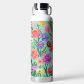 Farbenfrohe Rose Blumen/Frühling Trinkflasche (Vorderseite)