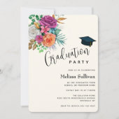 Farbenfrohe Rose Blumenstrauß Einladung (Vorderseite)