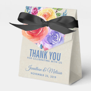 Farbenfrohe Rose Blumenzwiebelblume Vielen Dank Geschenkschachtel