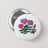 Farbenfrohe Rose Button (Vorne & Hinten)