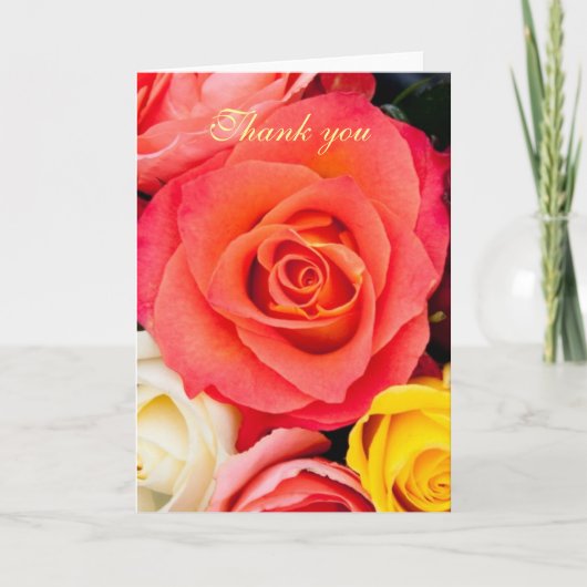 Farbenfrohe Rose danke (Vorderseite)