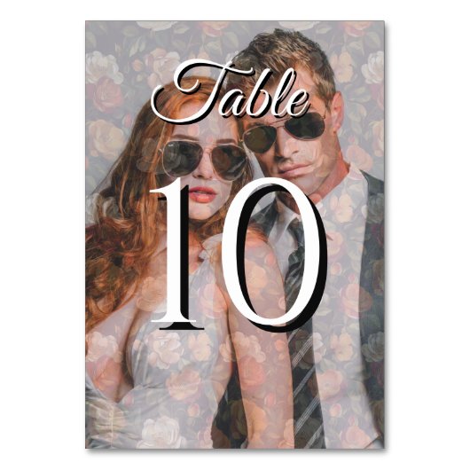 Farbenfrohe Rose Extravagante Hochzeitsstimmung Ti Tischnummer (Vorderseite)