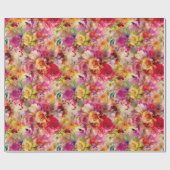 Farbenfrohe Rose Gartenanlage Geschenkpapier (Flach)