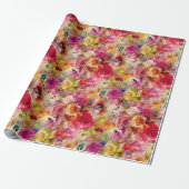 Farbenfrohe Rose Gartenanlage Geschenkpapier (Ungerollt)