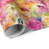 Farbenfrohe Rose Gartenanlage Geschenkpapier (Rolleneckpunkt)
