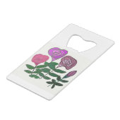 Farbenfrohe Rose Geldbeutel Flaschenöffner (Rückseite Schrägansicht)