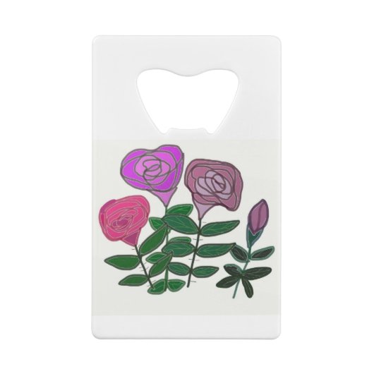 Farbenfrohe Rose Geldbeutel Flaschenöffner (Rückseite)