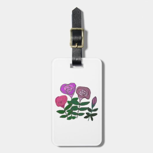Farbenfrohe Rose Gepäckanhänger (Vorderseite vertikal)