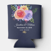 Farbenfrohe Rose Hochzeit mit floralen Wasserfarbe Dosenkühler (Rückseite)