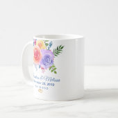 Farbenfrohe Rose Hochzeit mit floralen Wasserfarbe Kaffeetasse (Vorderseite Links)