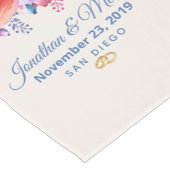 Farbenfrohe Rose Hochzeit mit floralen Wasserfarbe Kurzer Tischläufer (Ecke)