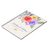 Farbenfrohe Rose Hochzeitspläne für Wasserfarben Notizblock (Linke Seite)