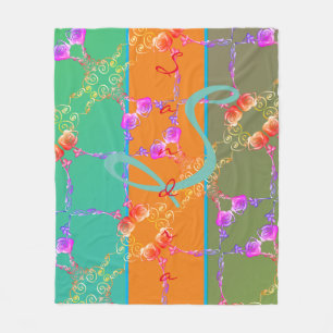 Farbenfrohe Rose hört mit ihrem Namen Fleece Blank