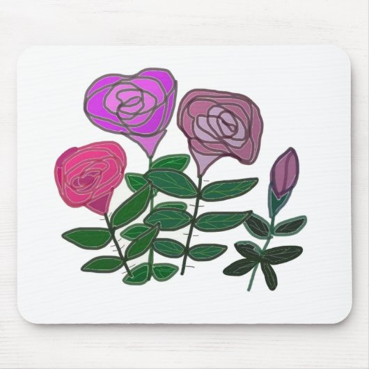 Farbenfrohe Rose Mousepad (Vorne)