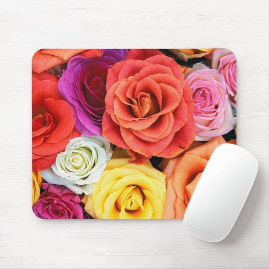 Farbenfrohe Rose Muster Mousepad (Mit Mouse)