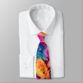 Farbenfrohe Rose Neck Tie Krawatte (Gebunden)