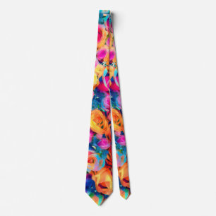 Farbenfrohe Rose Neck Tie Krawatte