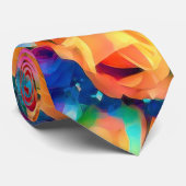 Farbenfrohe Rose Neck Tie Krawatte (Gerollt)