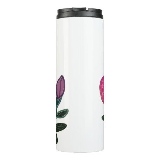 Farbenfrohe Rose Thermosbecher (Rückseite)