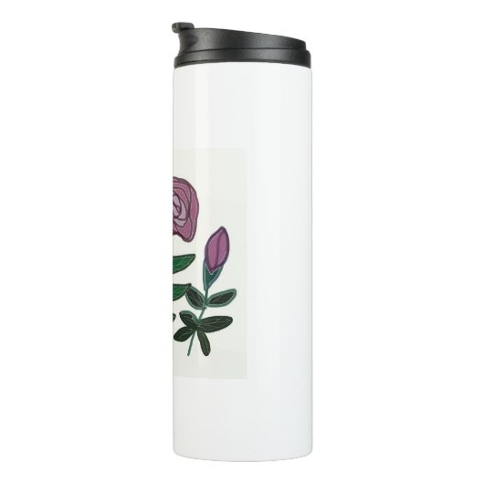 Farbenfrohe Rose Thermosbecher (Nach rechts gedreht)