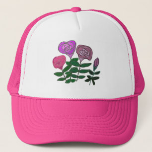 Farbenfrohe Rose Truckerkappe