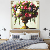 Farbenfrohe Rose & Versammlungen Florals Elegante  Leinwanddruck (Insitu (Schlafzimmer))