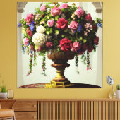 Farbenfrohe Rose & Versammlungen Florals Elegante  Leinwanddruck (Insitu (Wohnzimmer))