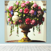 Farbenfrohe Rose & Versammlungen Florals Elegante  Leinwanddruck (Insitu (Holzboden))