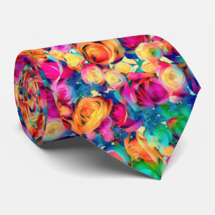 Farbenfrohe Rosen Krawatte