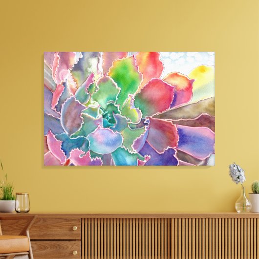 Farbenfrohe Rosette-Leinwand Leinwanddruck (Insitu (Wohnzimmer))