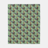 Farbenfrohe Roster Crowing Animal Muster Fleecedecke (Vorderseite)