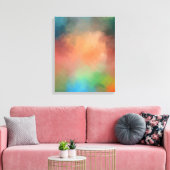 Farbenfrohe Rot Blau Gelb Abstrakte Kunst Moderne Leinwanddruck (Insitu (Wohnzimmer))