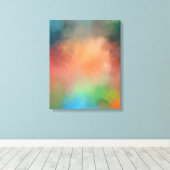 Farbenfrohe Rot Blau Gelb Abstrakte Kunst Moderne Leinwanddruck (Insitu (Holzboden))