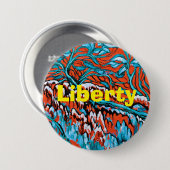 Farbenfrohe rot-blaue magische Wälder Button (Vorne & Hinten)