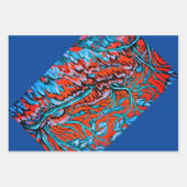 Farbenfrohe rot-blaue magische Wälder Geschenkpapier Set (Vorderseite 3)