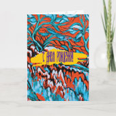 Farbenfrohe rot-blaue magische Wälder Karte (Vorderseite)