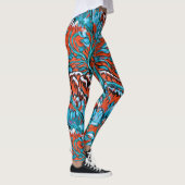 Farbenfrohe rot-blaue magische Wälder Leggings (Rechts)