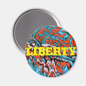 Farbenfrohe rot-blaue magische Wälder Magnet (Vorderseite/Rückseite)