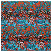 Farbenfrohe rot-blaue magische Wälder Stoff (Muster)