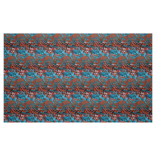Farbenfrohe rot-blaue magische Wälder Stoff (Fat Quarter (45,7 x 55,9 cm))