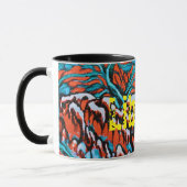 Farbenfrohe rot-blaue magische Wälder Tasse (Links)