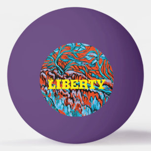 Farbenfrohe rot-blaue magische Wälder Tischtennisball